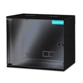 SPACER Rack SPACER SPCW-9U-BK wall-mounted, 19inch, 9U, Black - IT-Fashion.ro