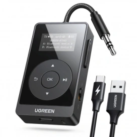 UGREEN Transmitator / Receptor UGREEN BT503, Bluetooth 5.3, 300mAh, Negru - IT-Fashion.ro