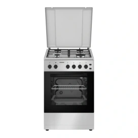 HEINNER Aragaz HEINNER HFSC-S60LITGSL, 4 arzatoare, Gaz, Dispozitiv de siguranta, 60 cm, Silver - IT-Fashion.ro