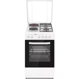 HEINNER Aragaz mixt HEINNER HFSC-S56E2HSWH, 2 zone de gatit, 2 arzatoare, 48l, Alb - IT-Fashion.ro