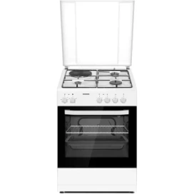 HEINNER Aragaz mixt HEINNER HFSC-S60E1HSWH, 1 zonă electrică, 3 arzătoare gaz, 62L, Alb - IT-Fashion.ro