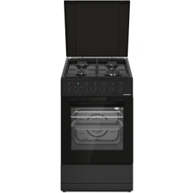 HEINNER Aragaz mixt HEINNER HFSC-S60LITGC-BK, 4 arzatoare, Cuptor electric, 50x60 cm, 6 functii, 43l, Negru - IT-Fashion.ro