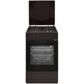 HEINNER Aragaz mixt HEINNER HFSC-S60LITGC-BRW, 4 arzatoare, Cuptor electric, 50 x 60 cm, Maro - IT-Fashion.ro