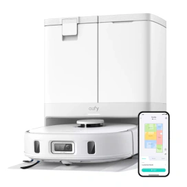 eufy Aspirator robot EUFY X10 Pro Omni T2351G21, Sac de praf 2.5l/ Rezervor apa 3l, 8.000 Pa, Alb - IT-Fashion.ro