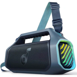 Anker Boxa portabila Anker Soundcore Boom 2 Plus, 140W, Bluetooth 5.3, BassUp 2.0, IPX7, Lumini RGB, Functie PowerBank, Blue - IT-Fashion.ro