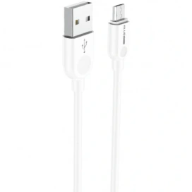 BLUE POWER Cablu de date si incarcare BLUE Power 314533, USB-A - microUSB, 18W, 2m, Alb - IT-Fashion.ro