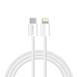 Lito Cablu de date si incarcare LITO LD04CL, USB-C - Lightning, 1m, Alb - IT-Fashion.ro