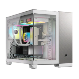 CORSAIR Carcasă CORSAIR 2500X, Micro-ATX, Dual Chamber, Tempered Glass, White/Satin Gray - IT-Fashion.ro