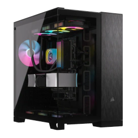 CORSAIR Carcasă CORSAIR 6500X, Mid-Tower, E-ATX, Dual-Chamber, Black/Obsidian Aluminum - IT-Fashion.ro