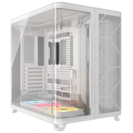 CORSAIR Carcasa CORSAIR AIR 5400 LX-R LINK, Mid-Tower, ATX/Micro-ATX/Mini-ITX, Tempered Glass, 3x LX120 RGB Fans, White - IT-Fashion.ro