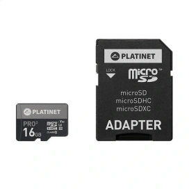 Platinet Card de memorie PLATINET PMMSD16UIII microSDHC 16GB + adaptor SD - IT-Fashion.ro