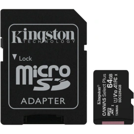 KINGSTON Card memorie KINGSTON Select Plus SDCS2/64GB, 64GB, Clasa 10, microSD, cu adaptor SD - IT-Fashion.ro