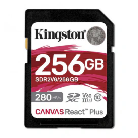 KINGSTON Card Memorie SDXC Kingston Canvas React Plus SDR2V6/256GB 256GB, Class 10, UHS-II U3, V60 - IT-Fashion.ro