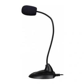 SPACER Microfon de Birou SPACER SP-MIC100, Cu suport tip picior, Jack 3.5mm, Negru - IT-Fashion.ro