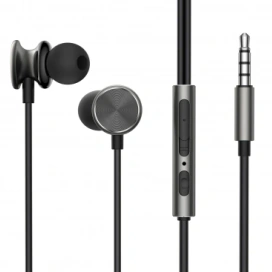 Joyroom Casti cu fir JOYROOM JR-EW03, Jack 3.5 mm, Gray/Black - IT-Fashion.ro