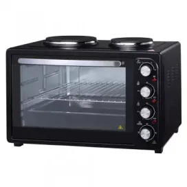 ALBATROS Cuptor electric ALBATROS A45BP2, 2 plite electrice, 45 litri, 3500 W, 4 functii de gatire, Geam dublu, Negru - IT-Fashion.ro