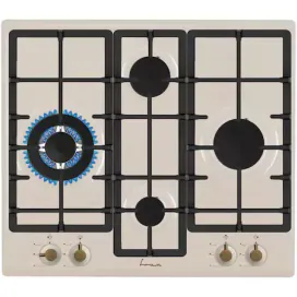 FRAM Plita incorporabila FRAM FBH-S4IWF-RBG, Gaz, 4 arzatoare, Aprindere Electrica, 60 cm, Crem - IT-Fashion.ro