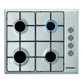 HEINNER Plita incorporabila HEINNER HBH-S584I-IX, 4 arzatoare pe gaz, Aprindere electrica, Inox - IT-Fashion.ro