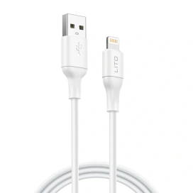 Lito Cablu de date si incarcare LITO LD06L, USB - Lightning, 1m, Alb - IT-Fashion.ro