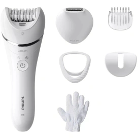 PHILIPS Epilator PHILIPS Seria 8000 BRE715/00, 32 de pensete, 2 viteze, Umed si uscat, Alb - IT-Fashion.ro