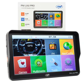 PNI Sistem de navigatie GPS PNI L512 PRO cu parasolar, 7 inch, 800 MHz, 512MB DDR, 16GB memorie interna, FM transmitter - IT-Fashion.ro