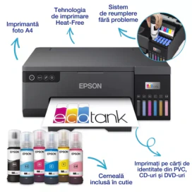Imprimanta Epson EcoTank L8050 C11CK37402, InkJet CISS, A4, Wireless, Negru