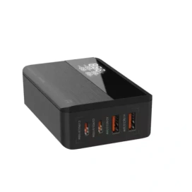 SERIOUX Incarcator retea SERIOUX SRXC-QC100WGAN, 100 W, 2 x USB-C, 2 x USB-A, Negru - IT-Fashion.ro