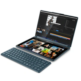 Lenovo Laptop 2-in-1 Lenovo Yoga Book 9 83KJ0043RM, Intel Core Ultra 7 255H, 2 x 14 inch Touch, RAM 32GB, SSD 1TB, Intel Arc 140T, Windows 11 Pro, Teal - IT-Fashion.ro