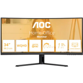 AOC Monitor Curbat LED AOC CU34B3E, 34" UWQHD, 120 Hz, 1 ms, Black - IT-Fashion.ro
