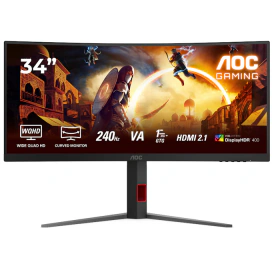 AOC Monitor Gaming Curbat LED AOC CU34G4Z, 34" UWQHD, 240 Hz, 0.3 ms, Black - IT-Fashion.ro