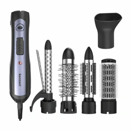Kensen Ondulator de par KENSEN H5 05-KRFS11-001, 1000 W, 5 in 1, Black/Satin silver - IT-Fashion.ro