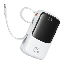 Baseus Baterie externa BASEUS Qpow Pro+, Lightning, 2x Type C, USB, 22.5W, 10000mAh, White - IT-Fashion.ro