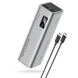 Cuktech Powerbank CUKTECH CUKP200XGLGR, 85W, 20000 mAh, 2xUSB-C, 1xUSB, Display LED, Gray - IT-Fashion.ro
