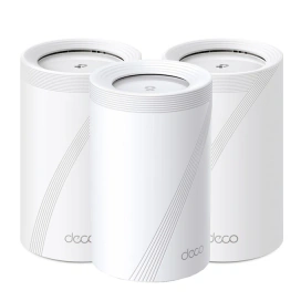 TP-LINK Sistem Mesh Wi-Fi TP-LINK Deco BE65(3-pack), BE9300, Tri-Band, Wi-Fi 7, MLO, HomeShield, 4 porturi 2.5G, White - IT-Fashion.ro