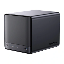 MINISFORUM Mini PC Minis Forum NAS N5 Pro, AMD Ryzen AI 9 HX 370, 32GB RAM, 128GB SSD, Radeon 890M, Fara sistem de operare - IT-Fashion.ro