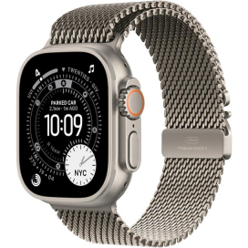 Apple APPLE Watch Ultra 3, GPS + Cellular, Carcasa Natural Titanium 49mm, Natural Titanium Milanese Loop - Large - IT-Fashion.ro