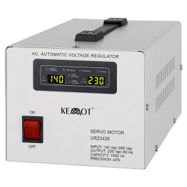 KEMOT Stabilizator de tensiune cu servomotor KEMOT URZ3426 1000VA, monofazat, 2 prize - IT-Fashion.ro
