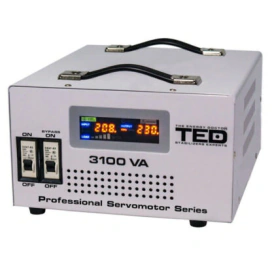 TED Stabilizator de tensiune TED TED-SVC3100 cu servomotor 3100VA, intrare 140-270V - IT-Fashion.ro