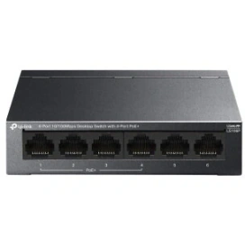 TP-LINK Switch TP-LINK LS106P, 6-Port Fast Ethernet PoE+, 4 PoE+ Ports, 65W, Black - IT-Fashion.ro