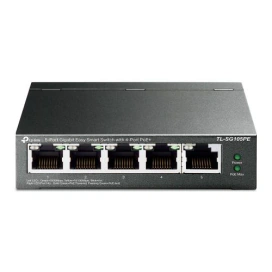 TP-LINK Switch TP-LINK TL-SG105PE, 5 porturi (4 PoE+), Black - IT-Fashion.ro
