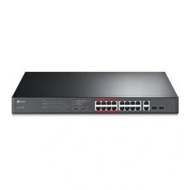 TP-LINK Switch TP-LINK TL-SL1218MP, 16 porturi, PoE, Black - IT-Fashion.ro