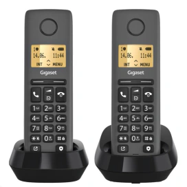 GIGASET Telefon fără fir GIGASET Pure 100 Duo, Black - IT-Fashion.ro