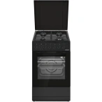 HEINNER Aragaz mixt HEINNER HFSC-S60LITGC-BK, 4 arzatoare, Cuptor electric, 50x60 cm, 6 functii, 43l, Negru - IT-Fashion.ro