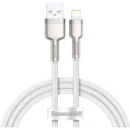 Baseus Cablu de date si incarcare BASEUS Cafule Metal CALJK-A02, USB - Lightning, 20W, 1m, Alb - IT-Fashion.ro