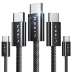 Lisen Cablu de date si incarcare LISEN YL0123070010, USB-C - USB-C, 60W, Set 5 bucati (2x1m, 2x2m, 1x3m), Negru - IT-Fashion.ro