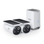 Baseus Kit Camera IP Bullet BASEUS S1 Pro, 4 MP, Lentila 3 mm, IR 8 m, 2 bucati + Statie H1 HomeStation, White - IT-Fashion.ro