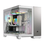 CORSAIR Carcasă CORSAIR 2500X, Micro-ATX, Dual Chamber, Tempered Glass, White/Satin Gray - IT-Fashion.ro