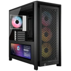 CORSAIR Carcasa CORSAIR 4000D RGB AIRFLOW LCD, Mid-Tower, ATX/Micro-ATX/Mini-ITX, Tempered Glass, 3x RS120 ARGB PWM Fans, White - IT-Fashion.ro