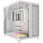 CORSAIR Carcasa CORSAIR AIR 5400 LX-R LINK, Mid-Tower, ATX/Micro-ATX/Mini-ITX, Tempered Glass, 3x LX120 RGB Fans, White - IT-Fashion.ro