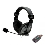 SPACER Casti cu microfon SPACER SPK-222-USB, 2x 3.5mm jack/USB-A, Black - IT-Fashion.ro